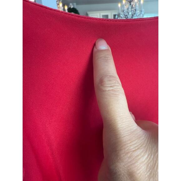 Soma scarf hem midi dress bliss fabric supple soft layers red size L - Picture 6 of 6